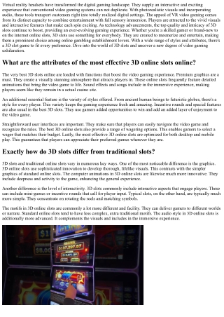 Most Recommended 3D  online slots  On-line -  Feel the Future