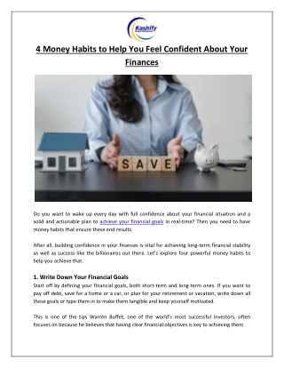 4 Money Habits to Help You Feel Confident About Your Finances