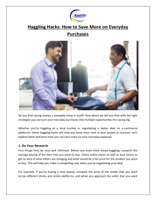 Haggling Hacks How to Save More on Everyday Purchases
