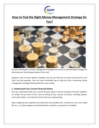 How to Find the Right Money Management Strategy for You