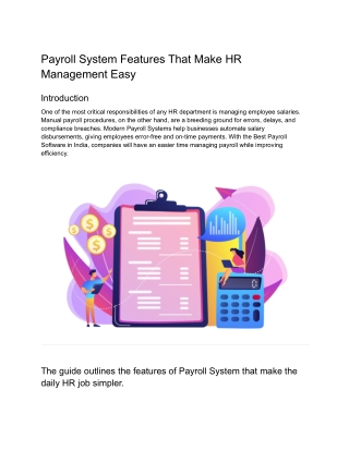 Payroll System Features That Make HR Management Easy