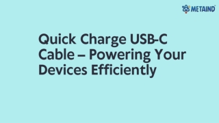 Quick Charge USB-C Cable – Powering Your Devices Efficiently