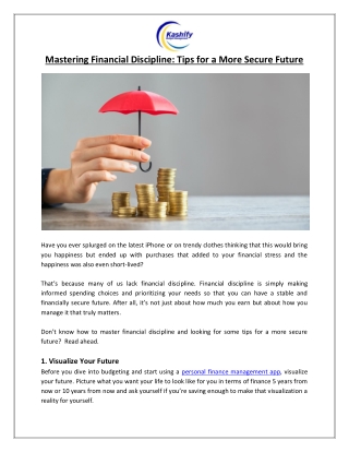 Mastering Financial Discipline Tips for a More Secure Future