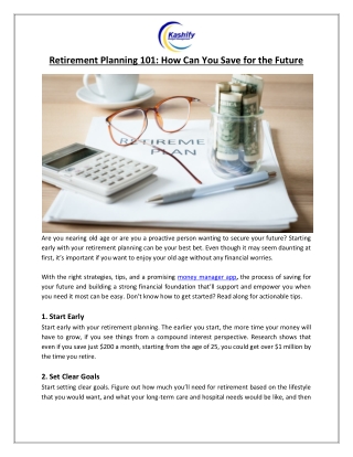 Retirement Planning 101 How Can You Save for the Future