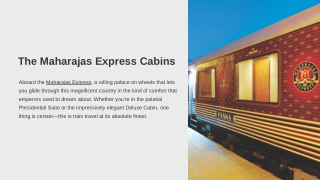 The Maharajas Express Luxurious Cabin Options
