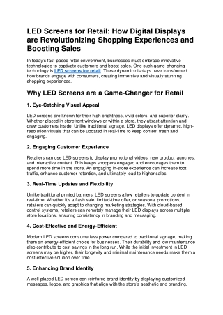 LED screens for retail