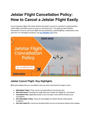 Jetstar Flight Cancellation Policy How to Cancel a Jetstar Flight Easily