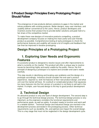 5 Product Design Principles Every Prototyping Project Should Follow