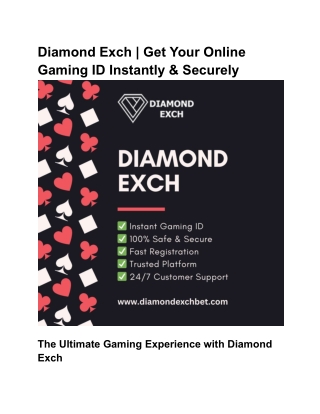 Diamond Exch _ Get Your Online Gaming ID Instantly & Securely