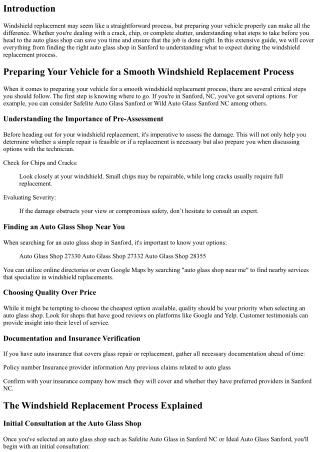 Preparing Your Vehicle for a Smooth Windshield Replacement Process