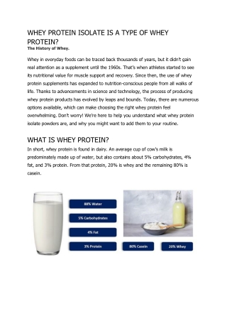 Understanding Whey Protein Isolate: Benefits, Uses, and Nutritional Value