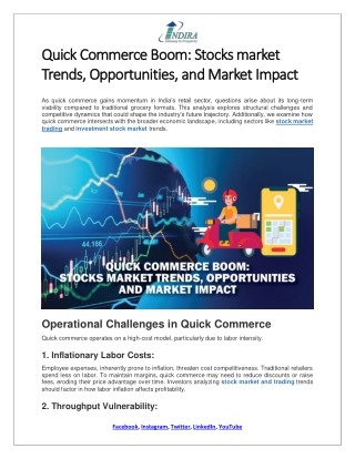 Quick Commerce Boom Stocks market Trends, Opportunities, and Market Impact