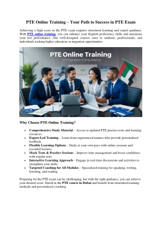 PTE Online Training – Your Path to Success in PTE Exam