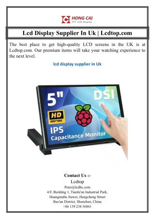 Lcd Display Supplier In Uk | Lcdtop.com