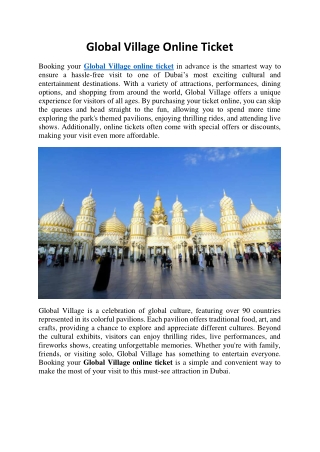 Global Village Online Ticket