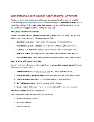 Best Personal Loans Online Apply Anytime, Anywhere