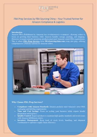 FBA Prep Services by FBA Sourcing China – Your Trusted Partner for Amazon Compliance & Logistics