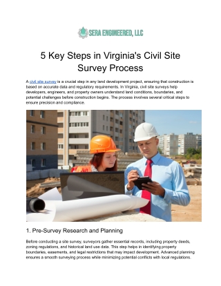 5 Key Steps in Virginia's Civil Site Survey Process