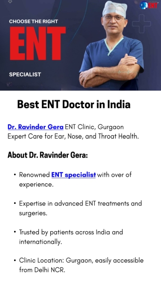 _Best ENT Doctor in India – Dr. Ravinder Gera ENT Clinic, Gurgaon