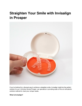 Straighten Your Smile with Invisalign in Prosper