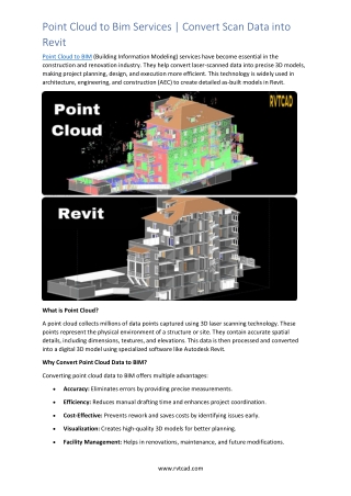 Point Cloud to Bim Services Convert Scan Data into Revit