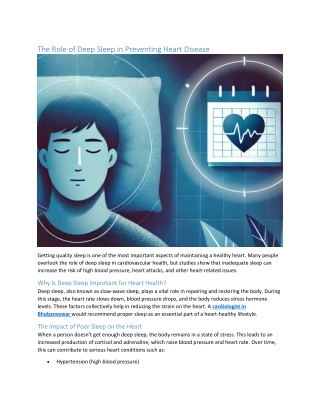 The Role of Deep Sleep in Preventing Heart Disease