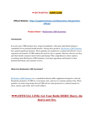 BioZenetics CBD Gummies