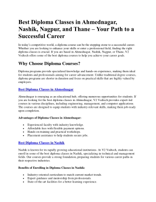 Best Diploma Classes Your Path to a Successful Career