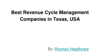 Best Revenue Cycle Management Companies in Texas, USA