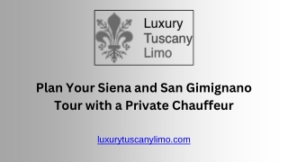 Plan Your Siena and San Gimignano Tour with a Private Chauffeur