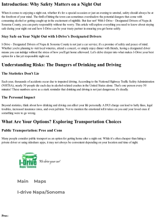 Stay Safe on Your Night Out with I-Drive’s Designated Drivers