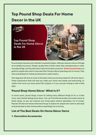 Affordable Home Décor: Top Pound Shop Deals in the UK!