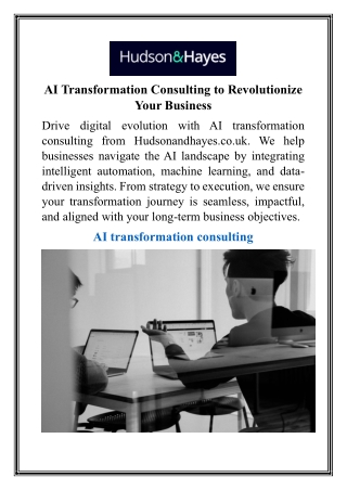 AI Transformation Consulting to Revolutionize Your Business