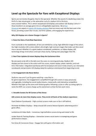 kan universal sports Led displays