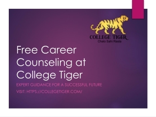 Free Career Counseling at College Tiger