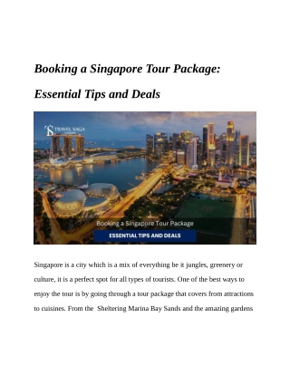 Book Singapore Tour Package
