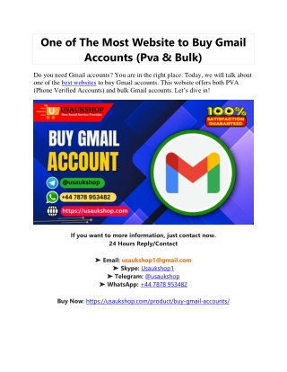 One of The Most Website to Buy Gmail Accounts (Pva & Bulk)