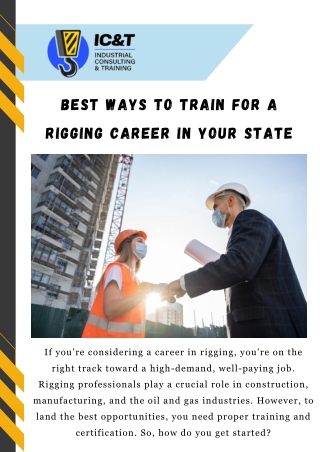 Best Ways to Train for a Rigging Career in Your State