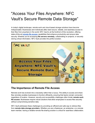 _Access Your Files Anywhere_ NFC Vault’s Secure Remote Data Storage”