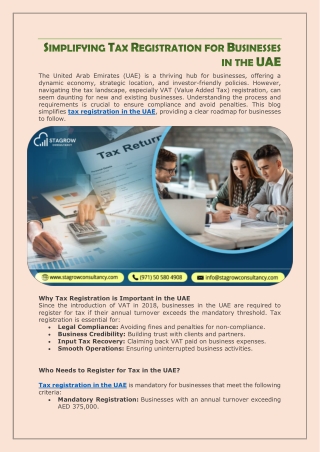 Simplifying Tax Registration for Businesses in the UAE