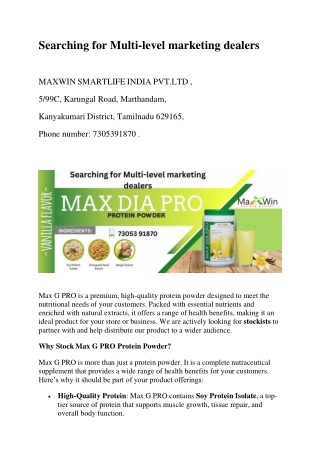 SEARCHING FOR MLM SUPPLIERS