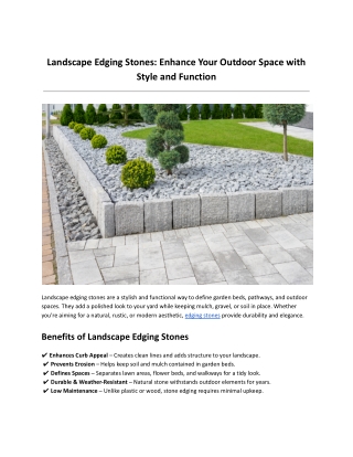 Landscape Edging Stones_ Enhance Your Outdoor Space with Style and Function