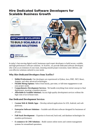 Hire Dedicated Software Developers for Scalable Business Growth