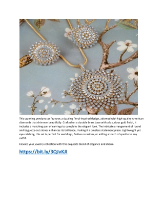 Floral Sphere American Diamond Pendant