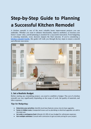 Step-by-Step Guide to Planning a Successful Kitchen Remodel