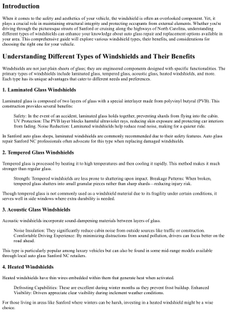 Understanding Different Types of Windshields and Their Benefits