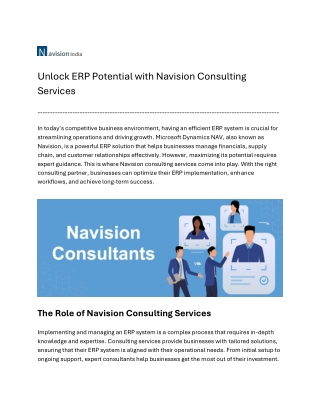 Unlock ERP Potential with Navision Consulting Services