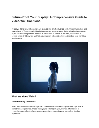 Future-Proof Your Display A Comprehensive Guide to Video Wall Solutions