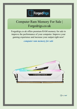 Computer Ram Memory For Sale | Forgedrigs.co.uk