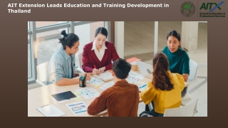 AIT Extension Leads Education and Training Development in Thailand
